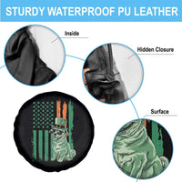 Funny St Patrick's Day Pug Leprechaun Spare Tire Cover Dog Lover Puppy Green American Flag