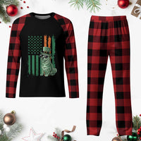 Funny St Patrick's Day Pug Leprechaun Plaid Pajama Set Dog Lover Puppy Green American Flag - Wonder Print Shop