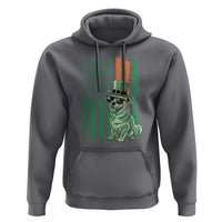 Funny St Patrick's Day Pug Leprechaun Hoodie Dog Lover Puppy Green American Flag