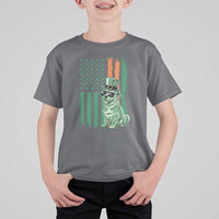 Funny St Patrick's Day Pug Leprechaun T Shirt For Kid Dog Lover Puppy Green American Flag