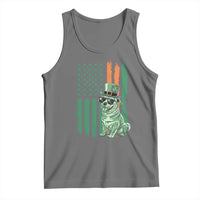 Funny St Patrick's Day Pug Leprechaun Tank Top Dog Lover Puppy Green American Flag