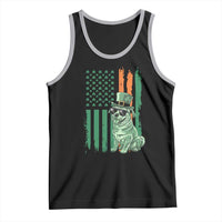 Funny St Patrick's Day Pug Leprechaun Tank Top Dog Lover Puppy Green American Flag