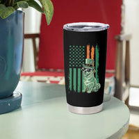 Funny St Patrick's Day Pug Leprechaun Tumbler Cup Dog Lover Puppy Green American Flag
