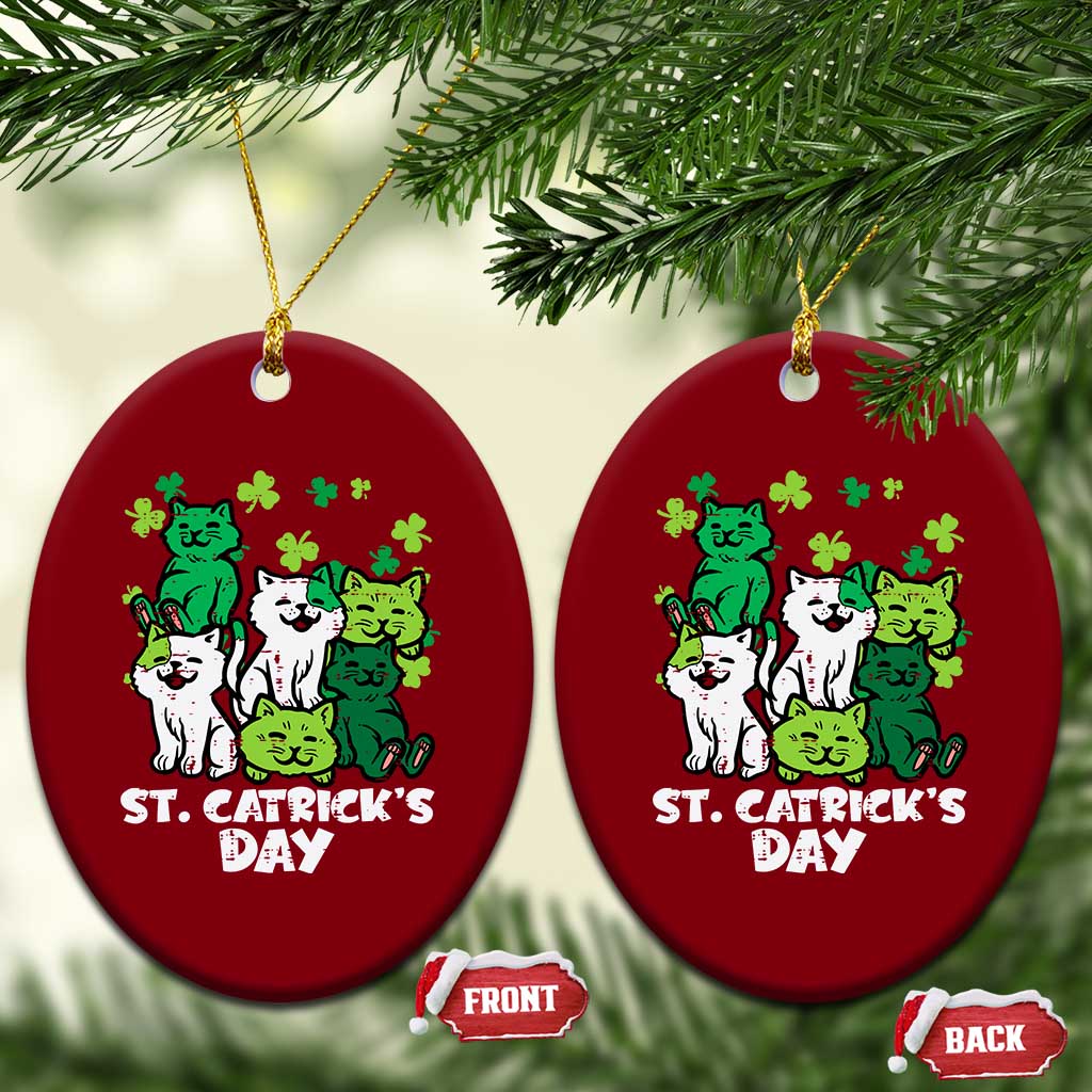 Cute St Catricks Day Ceramic Ornament St Patricks Cats Saint Pattys Cat Lover - Wonder Print Shop