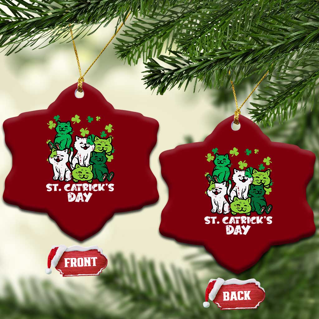Cute St Catricks Day Ceramic Ornament St Patricks Cats Saint Pattys Cat Lover - Wonder Print Shop