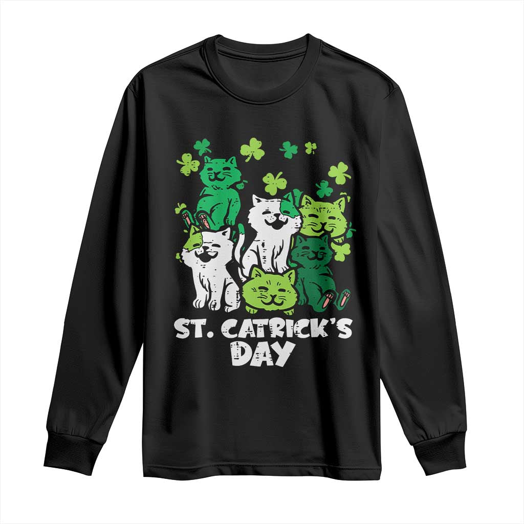 Cute St Catricks Day Long Sleeve Shirt St Patricks Cats Saint Pattys Cat Lover