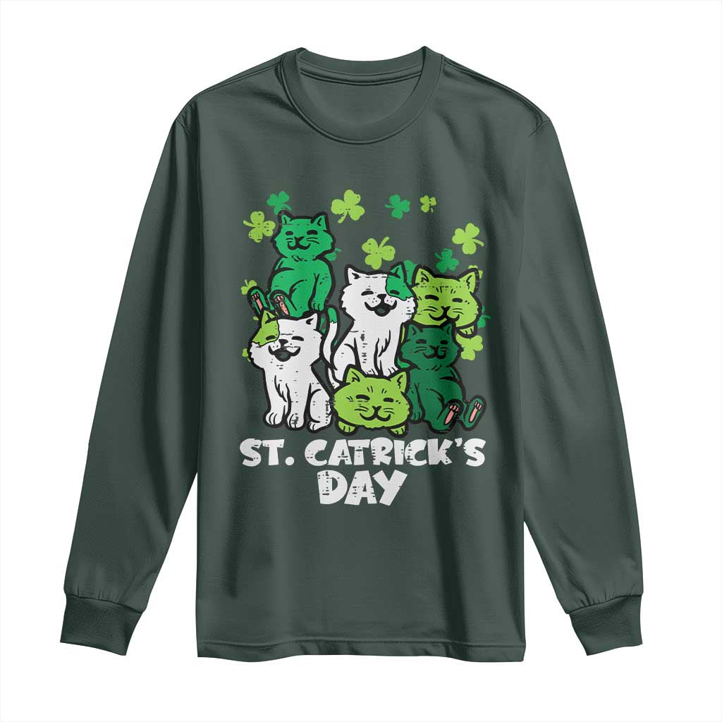 Cute St Catricks Day Long Sleeve Shirt St Patricks Cats Saint Pattys Cat Lover