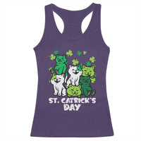 Cute St Catricks Day Racerback Tank Top St Patricks Cats Saint Pattys Cat Lover