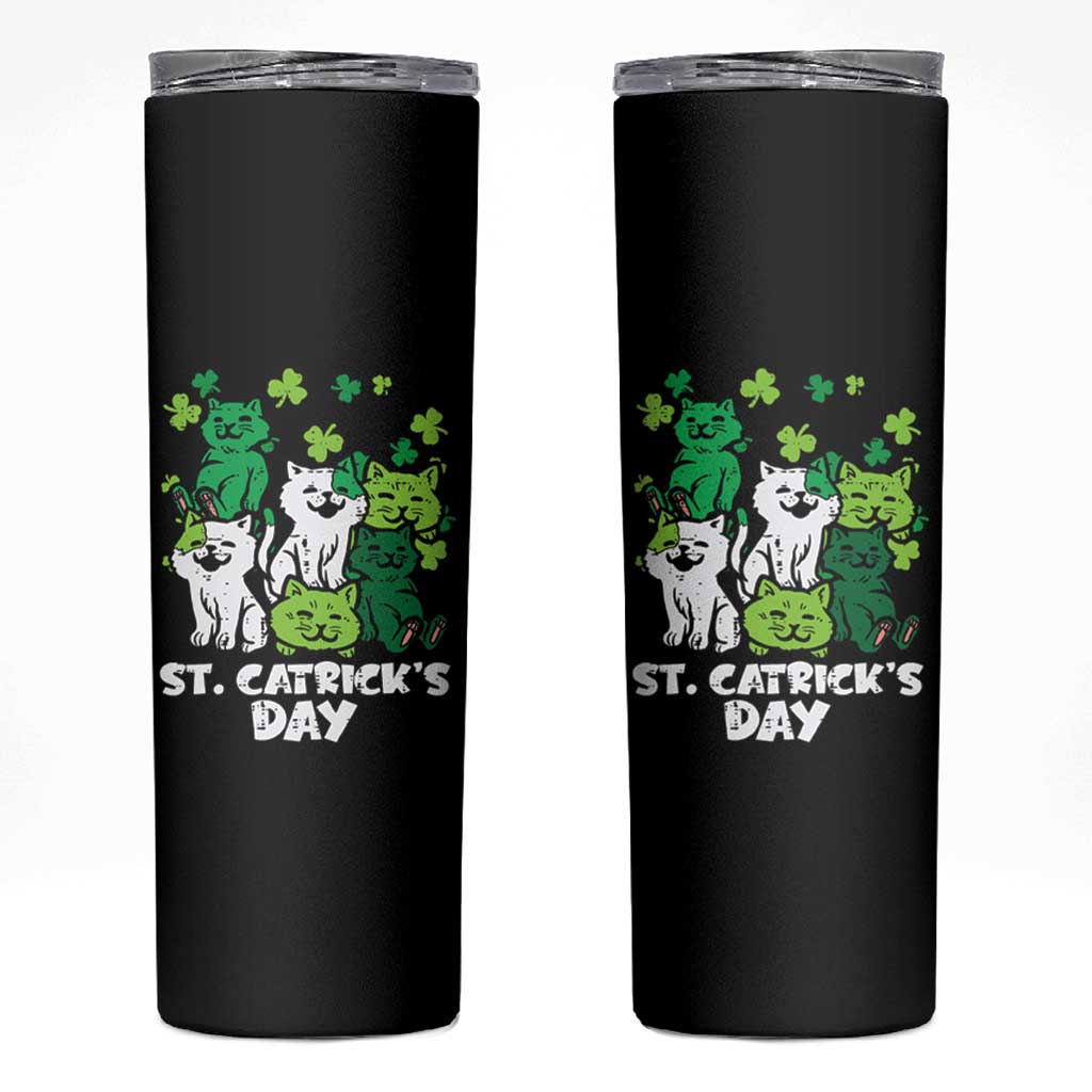 Cute St Catricks Day Skinny Tumbler St Patricks Cats Saint Pattys Cat Lover