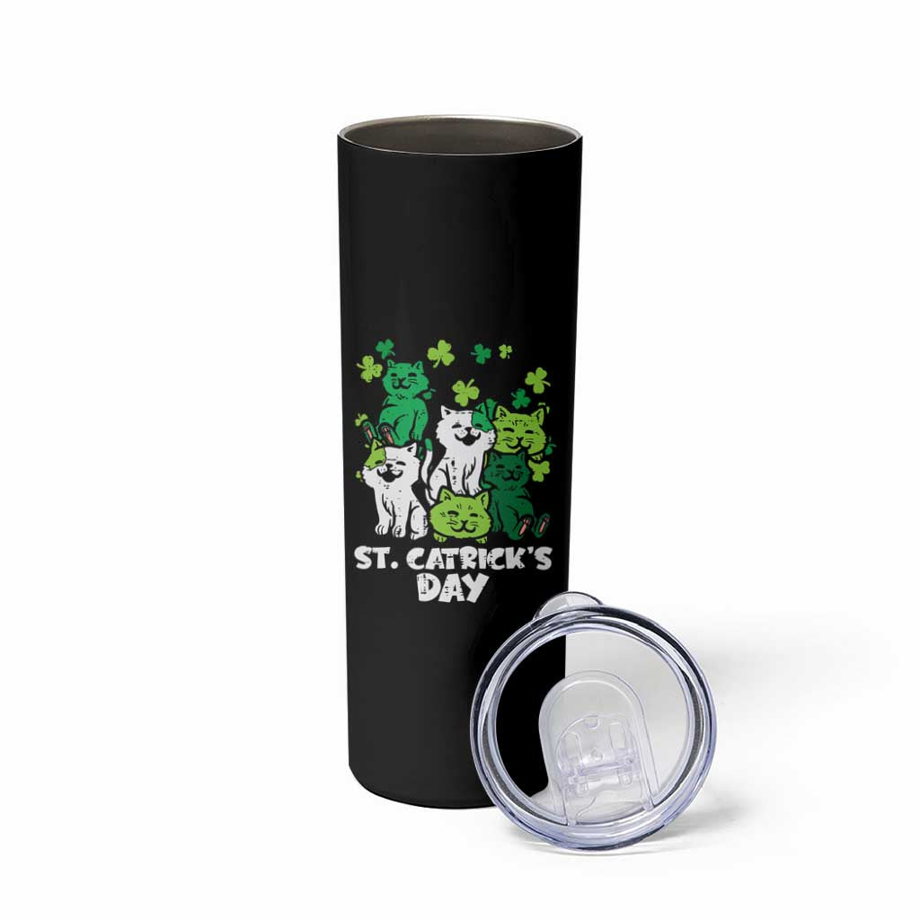Cute St Catricks Day Skinny Tumbler St Patricks Cats Saint Pattys Cat Lover