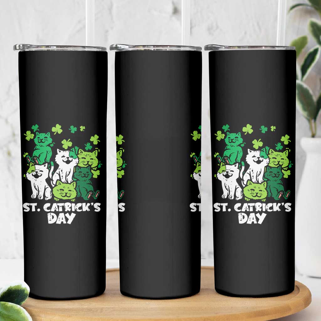 Cute St Catricks Day Skinny Tumbler St Patricks Cats Saint Pattys Cat Lover