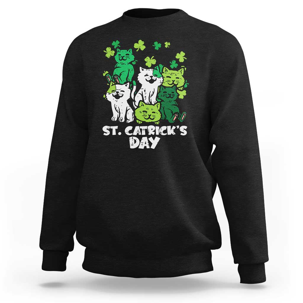 Cute St Catricks Day Sweatshirt St Patricks Cats Saint Pattys Cat Lover