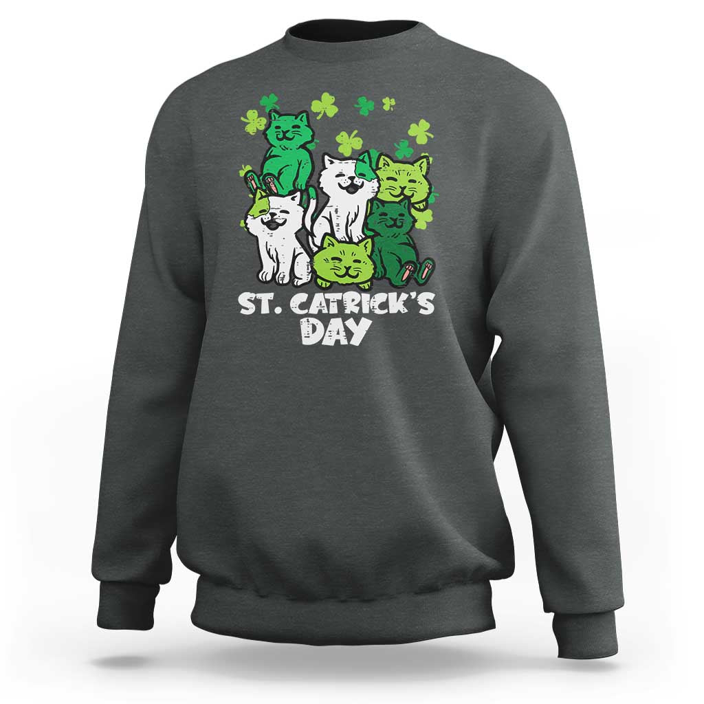 Cute St Catricks Day Sweatshirt St Patricks Cats Saint Pattys Cat Lover