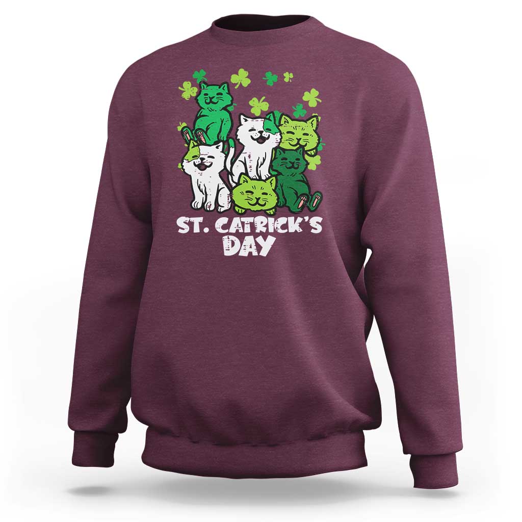 Cute St Catricks Day Sweatshirt St Patricks Cats Saint Pattys Cat Lover