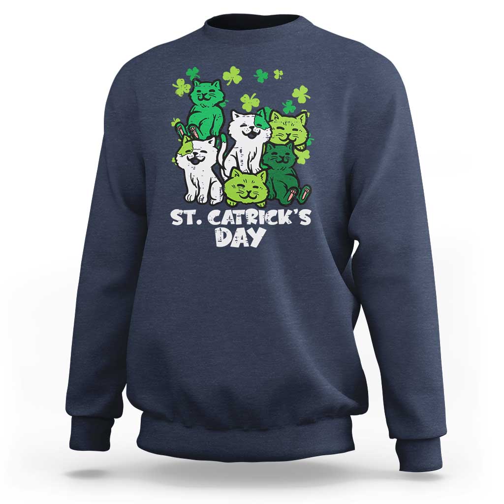 Cute St Catricks Day Sweatshirt St Patricks Cats Saint Pattys Cat Lover