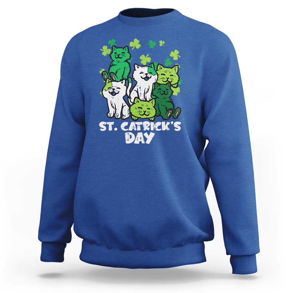 Cute St Catricks Day Sweatshirt St Patricks Cats Saint Pattys Cat Lover
