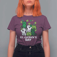 Cute St Catricks Day T Shirt For Women St Patricks Cats Saint Pattys Cat Lover