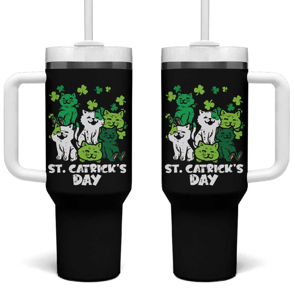 Cute St Catricks Day Tumbler With Handle St Patricks Cats Saint Pattys Cat Lover