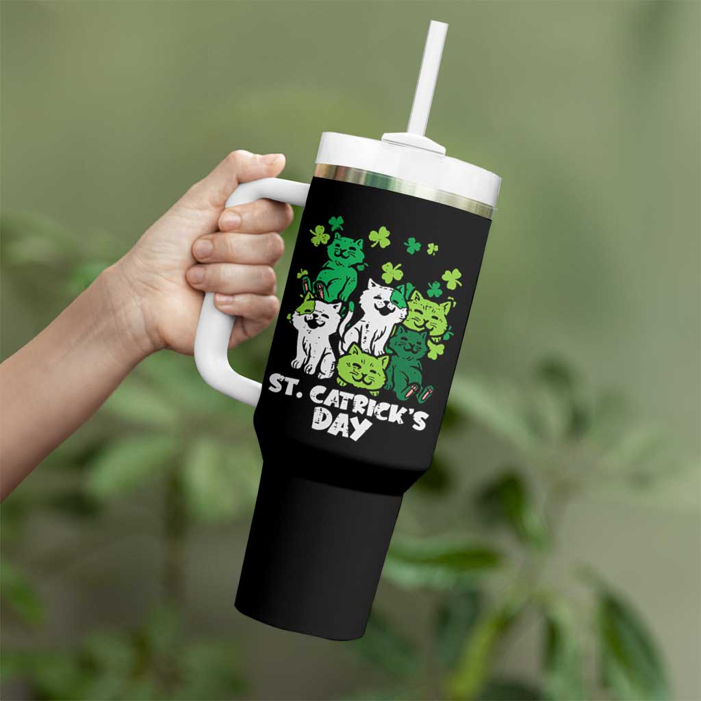 Cute St Catricks Day Tumbler With Handle St Patricks Cats Saint Pattys Cat Lover