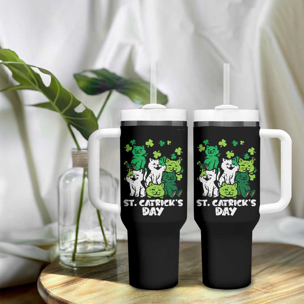 Cute St Catricks Day Tumbler With Handle St Patricks Cats Saint Pattys Cat Lover