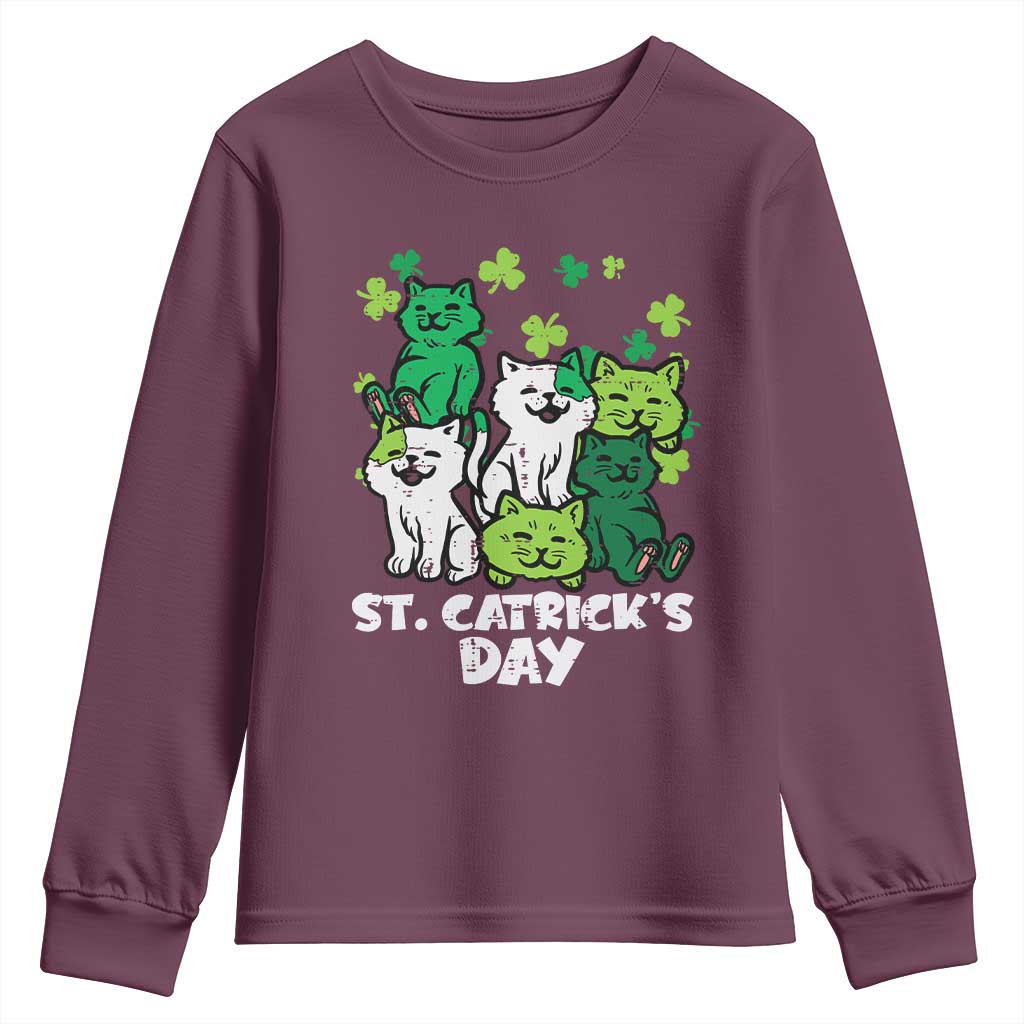 Cute St Catricks Day Youth Sweatshirt St Patricks Cats Saint Pattys Cat Lover