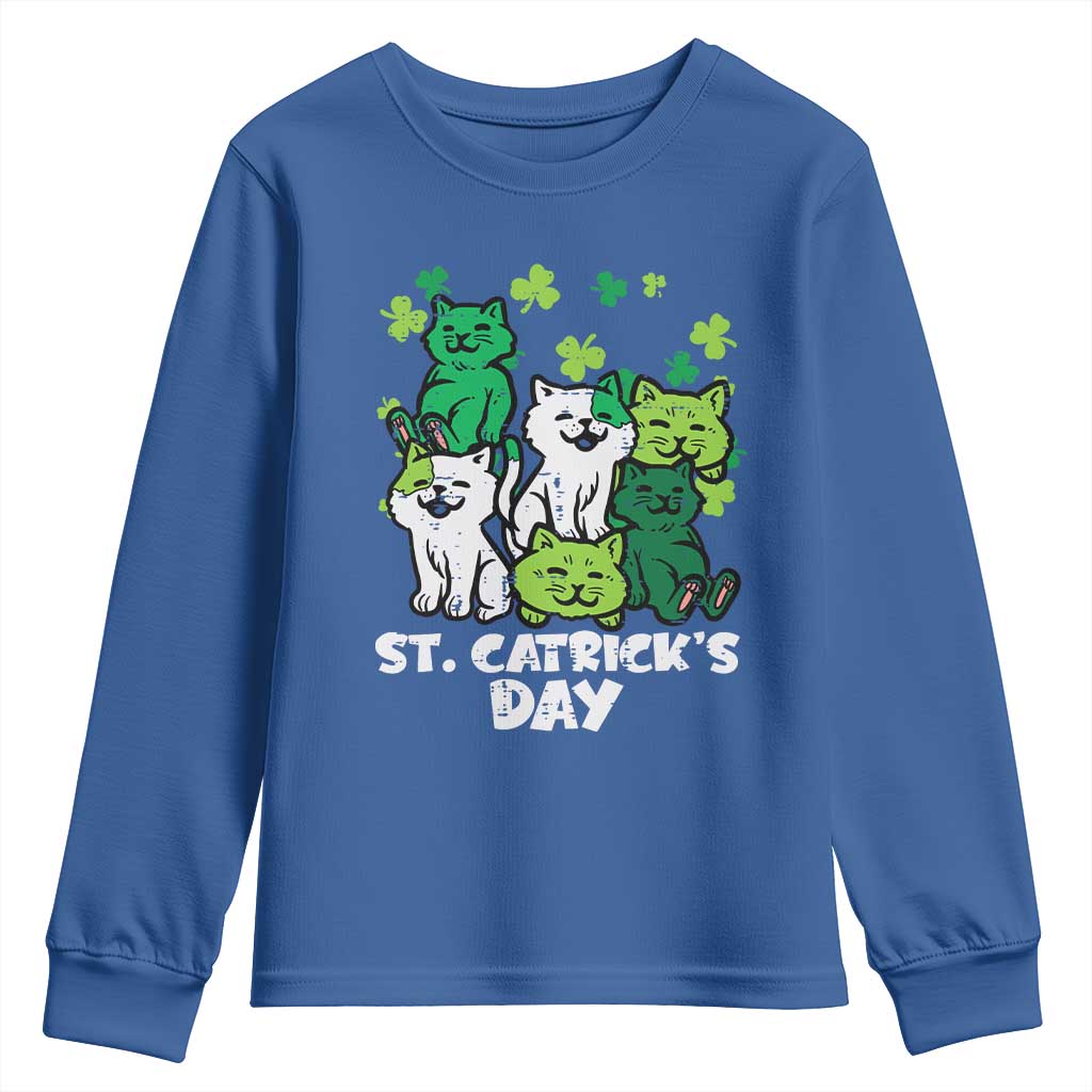 Cute St Catricks Day Youth Sweatshirt St Patricks Cats Saint Pattys Cat Lover