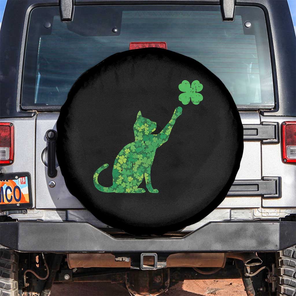 St Patricks Day Shamrock Cat Spare Tire Cover Saint Pattys Cats Lover