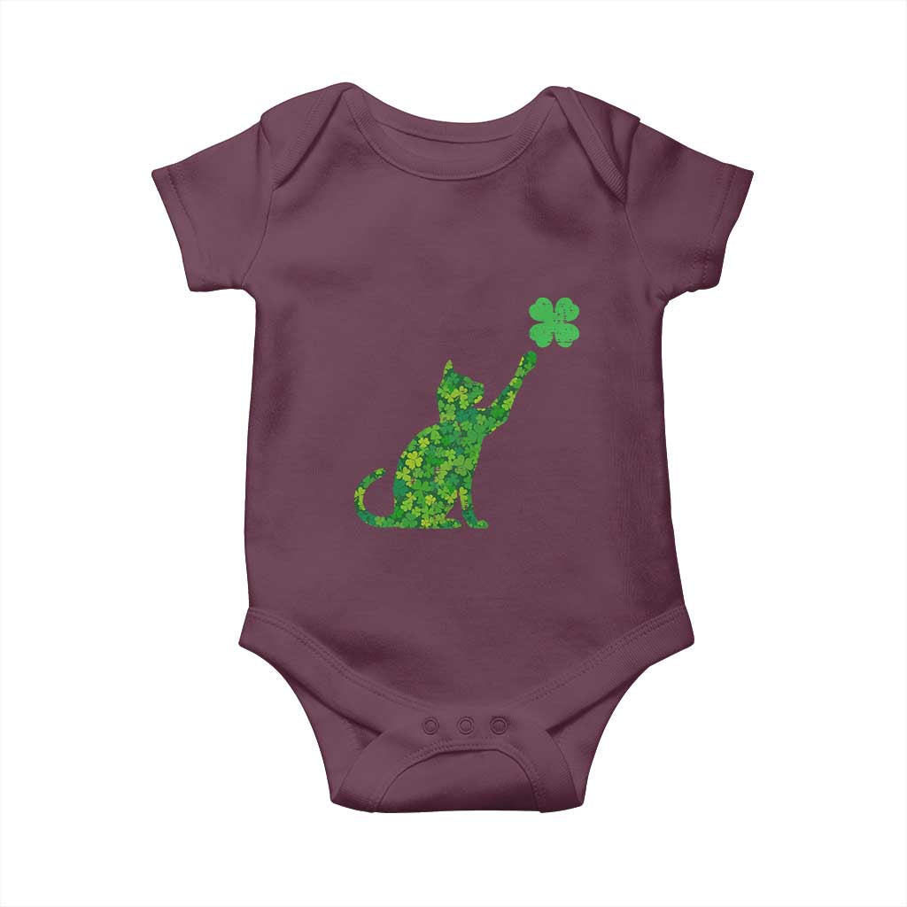 St Patricks Day Shamrock Cat Baby Onesie Saint Pattys Cats Lover