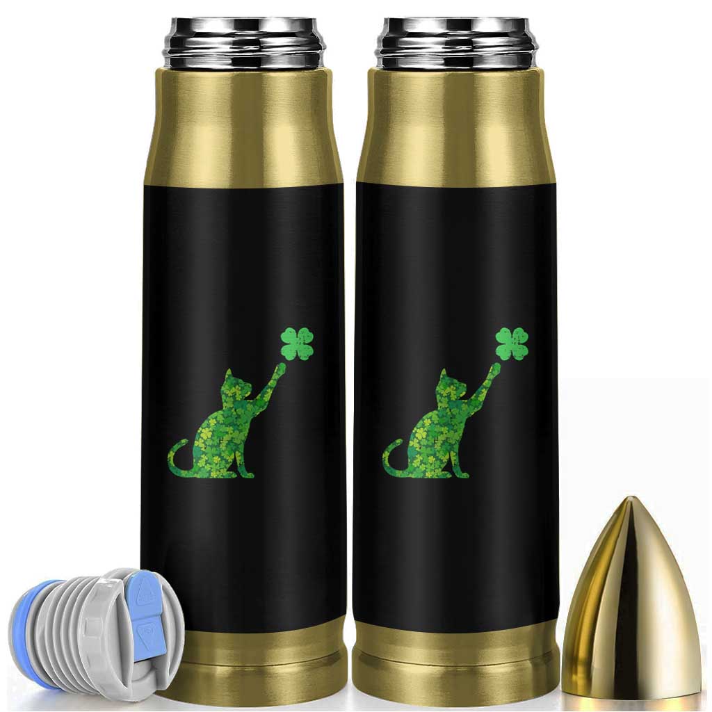 St Patricks Day Shamrock Cat Bullet Tumbler Saint Pattys Cats Lover