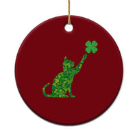 St Patricks Day Shamrock Cat Ceramic Ornament Saint Pattys Cats Lover - Wonder Print Shop