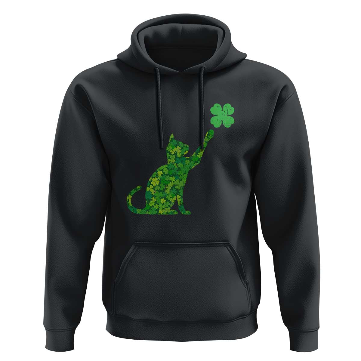 St Patricks Day Shamrock Cat Hoodie Saint Pattys Cats Lover