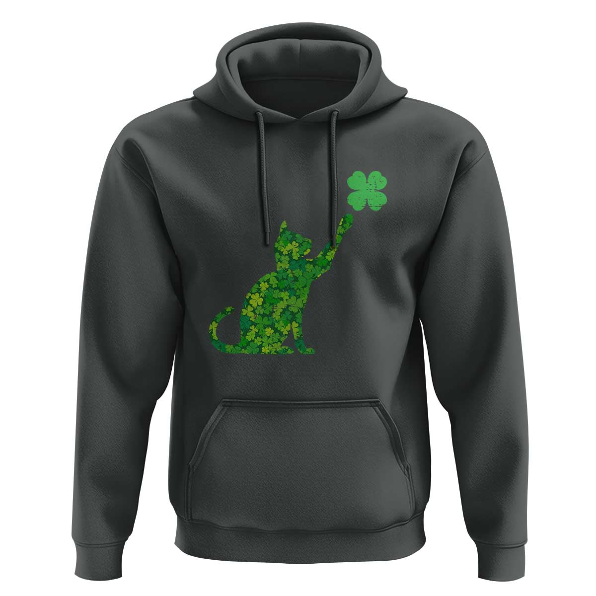 St Patricks Day Shamrock Cat Hoodie Saint Pattys Cats Lover
