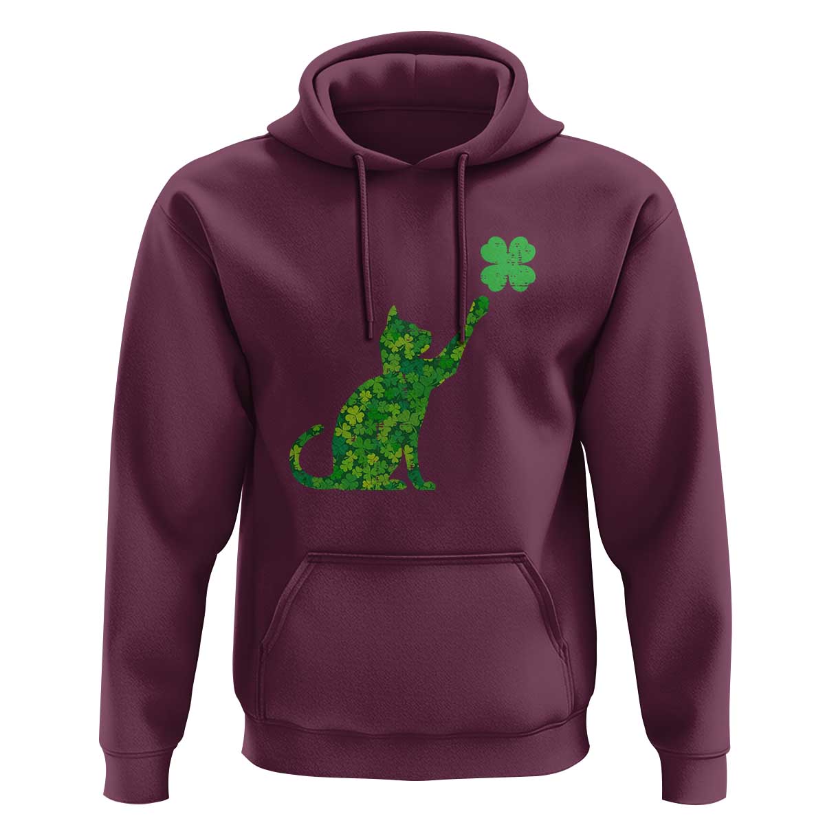 St Patricks Day Shamrock Cat Hoodie Saint Pattys Cats Lover