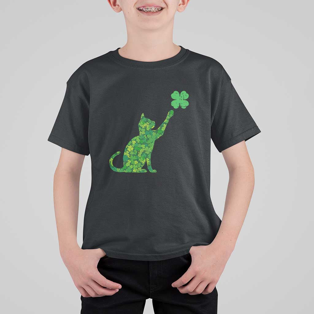 St Patricks Day Shamrock Cat T Shirt For Kid Saint Pattys Cats Lover