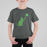St Patricks Day Shamrock Cat T Shirt For Kid Saint Pattys Cats Lover