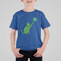 St Patricks Day Shamrock Cat T Shirt For Kid Saint Pattys Cats Lover