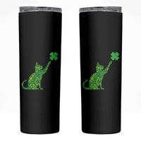 St Patricks Day Shamrock Cat Skinny Tumbler Saint Pattys Cats Lover