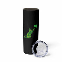 St Patricks Day Shamrock Cat Skinny Tumbler Saint Pattys Cats Lover