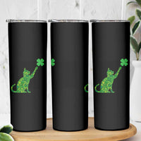 St Patricks Day Shamrock Cat Skinny Tumbler Saint Pattys Cats Lover