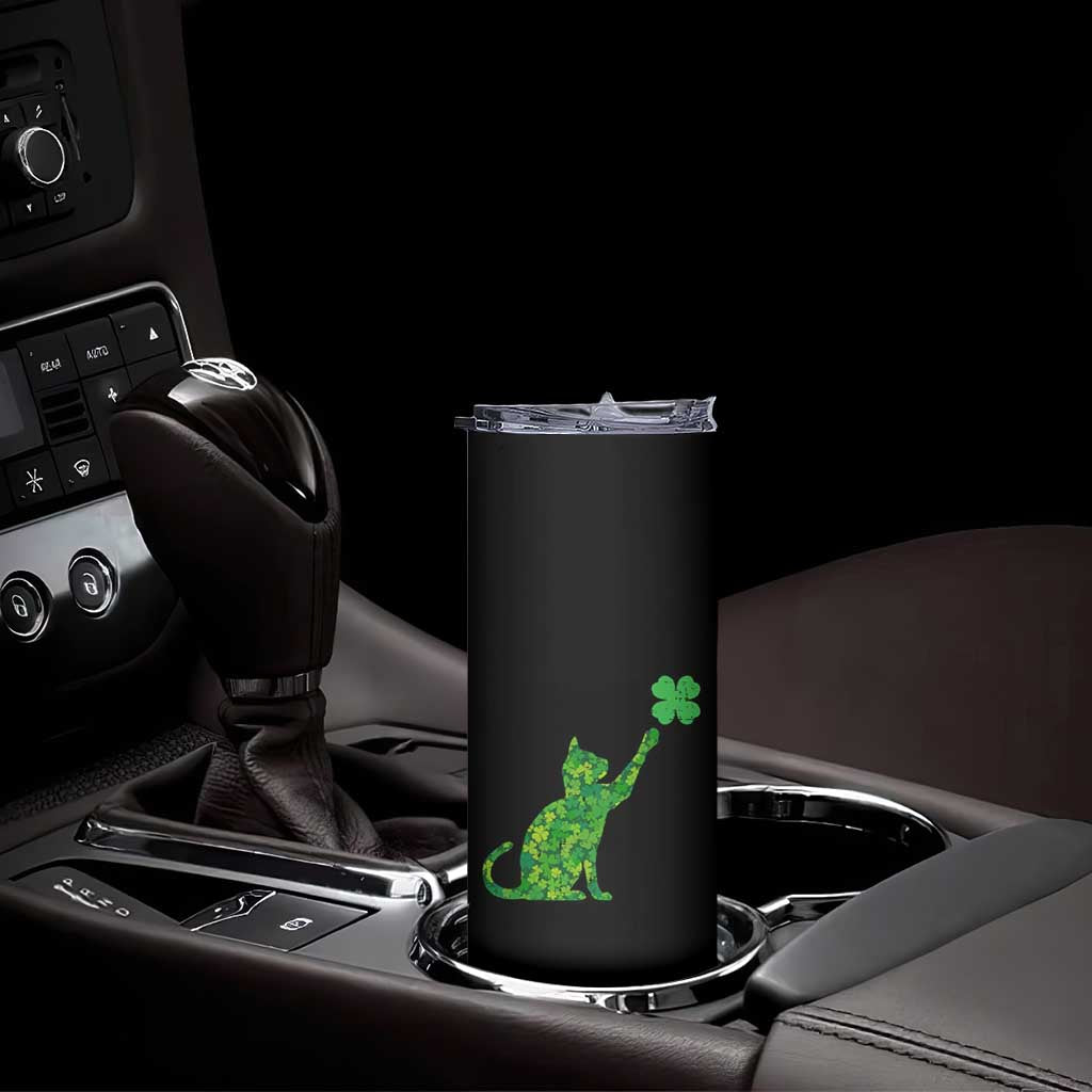 St Patricks Day Shamrock Cat Skinny Tumbler Saint Pattys Cats Lover