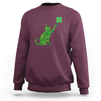 St Patricks Day Shamrock Cat Sweatshirt Saint Pattys Cats Lover