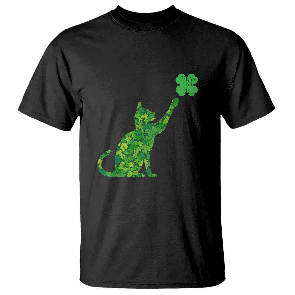 St Patricks Day Shamrock Cat T Shirt Saint Pattys Cats Lover