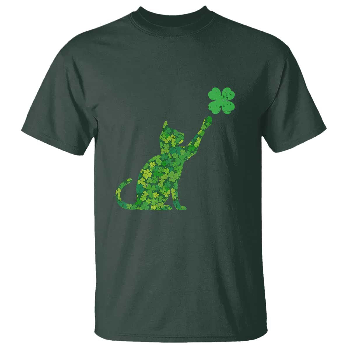 St Patricks Day Shamrock Cat T Shirt Saint Pattys Cats Lover