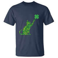 St Patricks Day Shamrock Cat T Shirt Saint Pattys Cats Lover