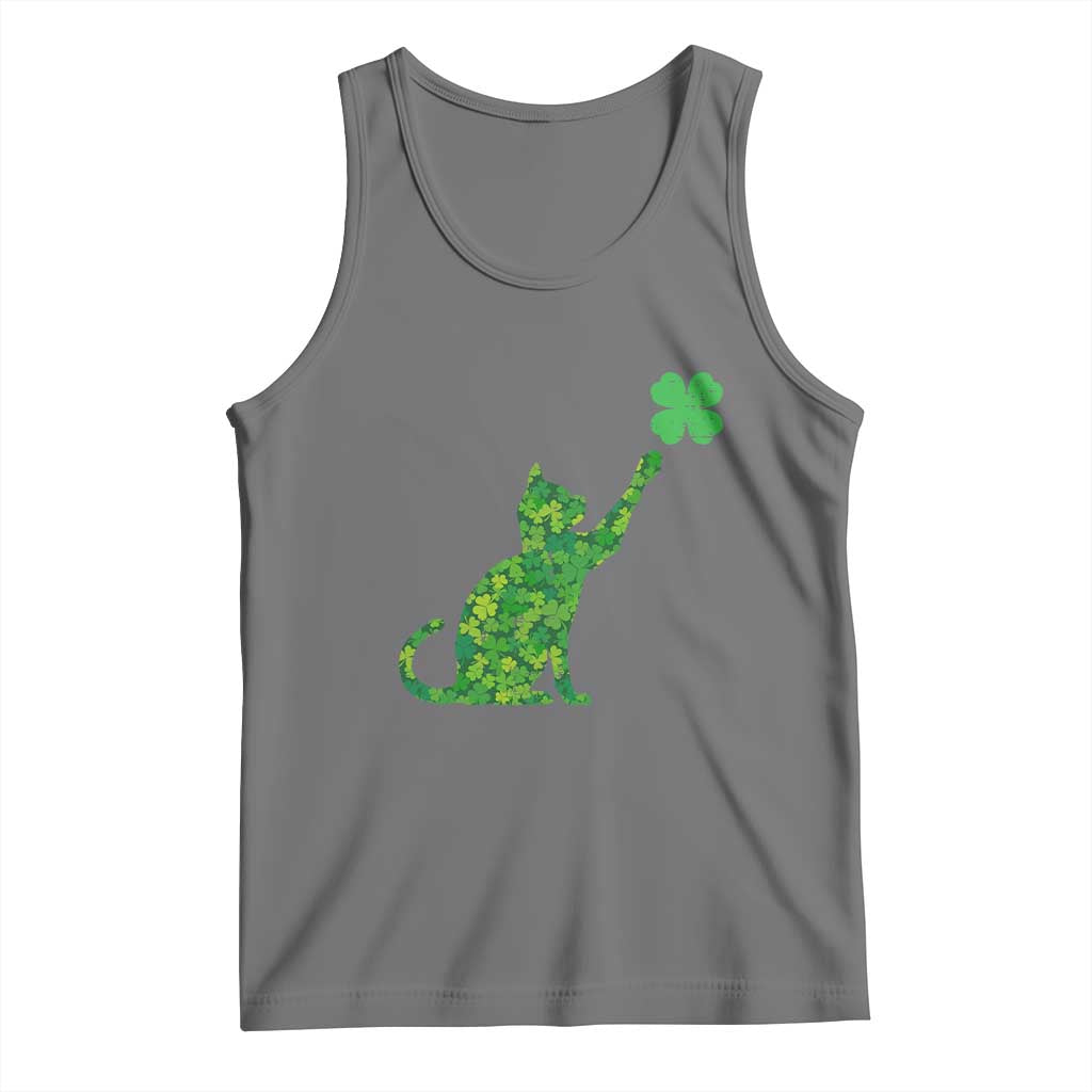St Patricks Day Shamrock Cat Tank Top Saint Pattys Cats Lover
