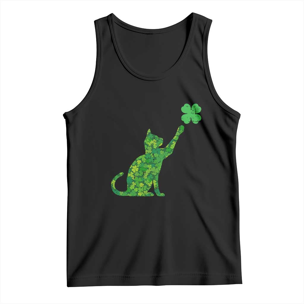 St Patricks Day Shamrock Cat Tank Top Saint Pattys Cats Lover