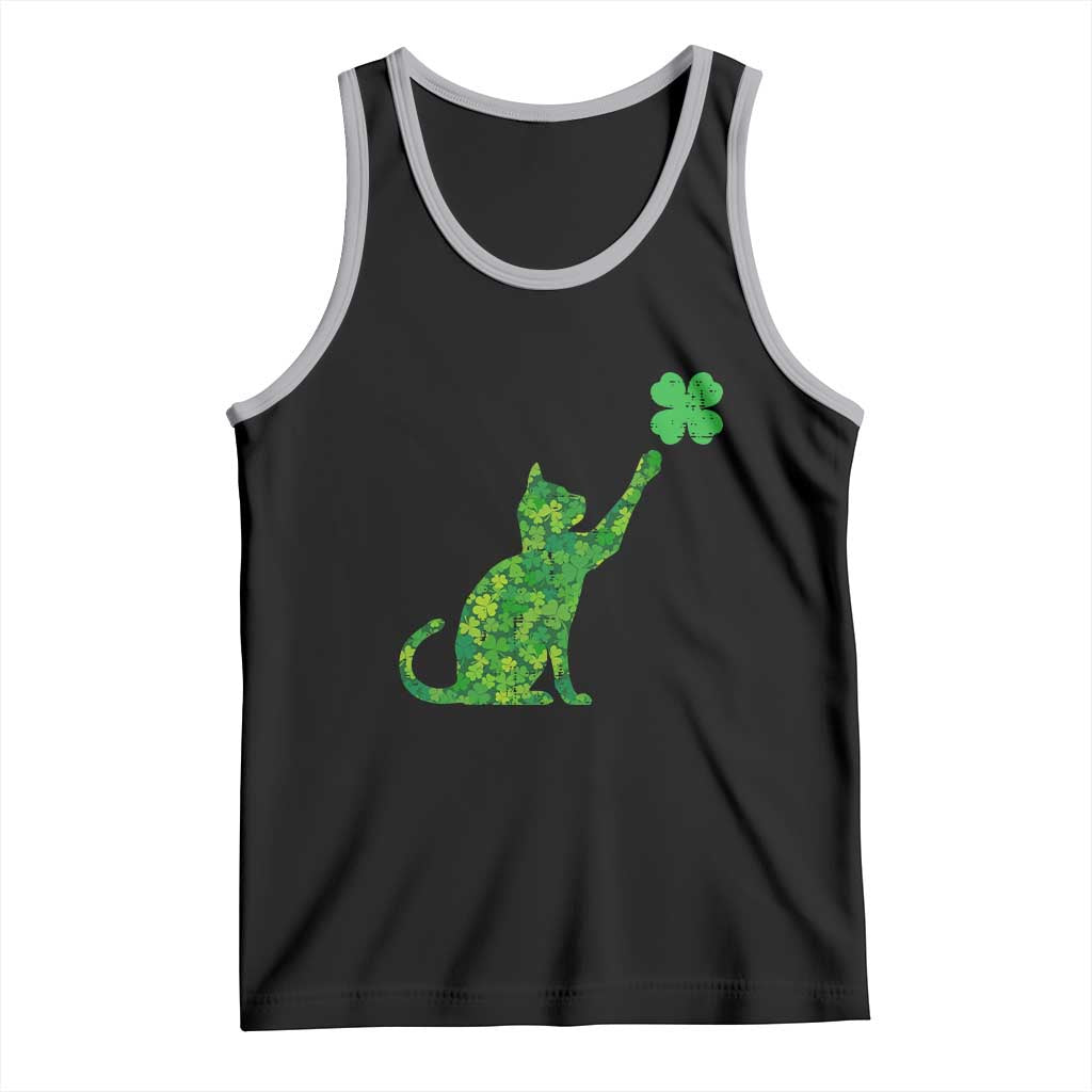 St Patricks Day Shamrock Cat Tank Top Saint Pattys Cats Lover