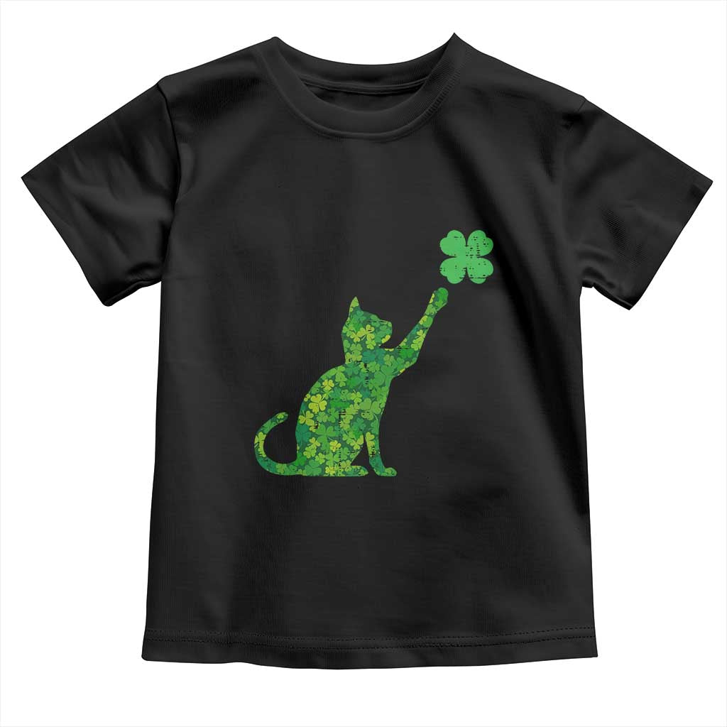 St Patricks Day Shamrock Cat Toddler T Shirt Saint Pattys Cats Lover