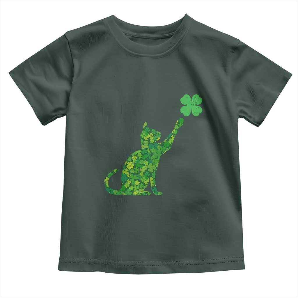 St Patricks Day Shamrock Cat Toddler T Shirt Saint Pattys Cats Lover