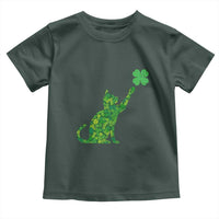 St Patricks Day Shamrock Cat Toddler T Shirt Saint Pattys Cats Lover
